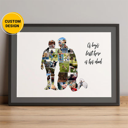 Personalized photo collage: Unique gifts for Dad - Fathers Day artwork
