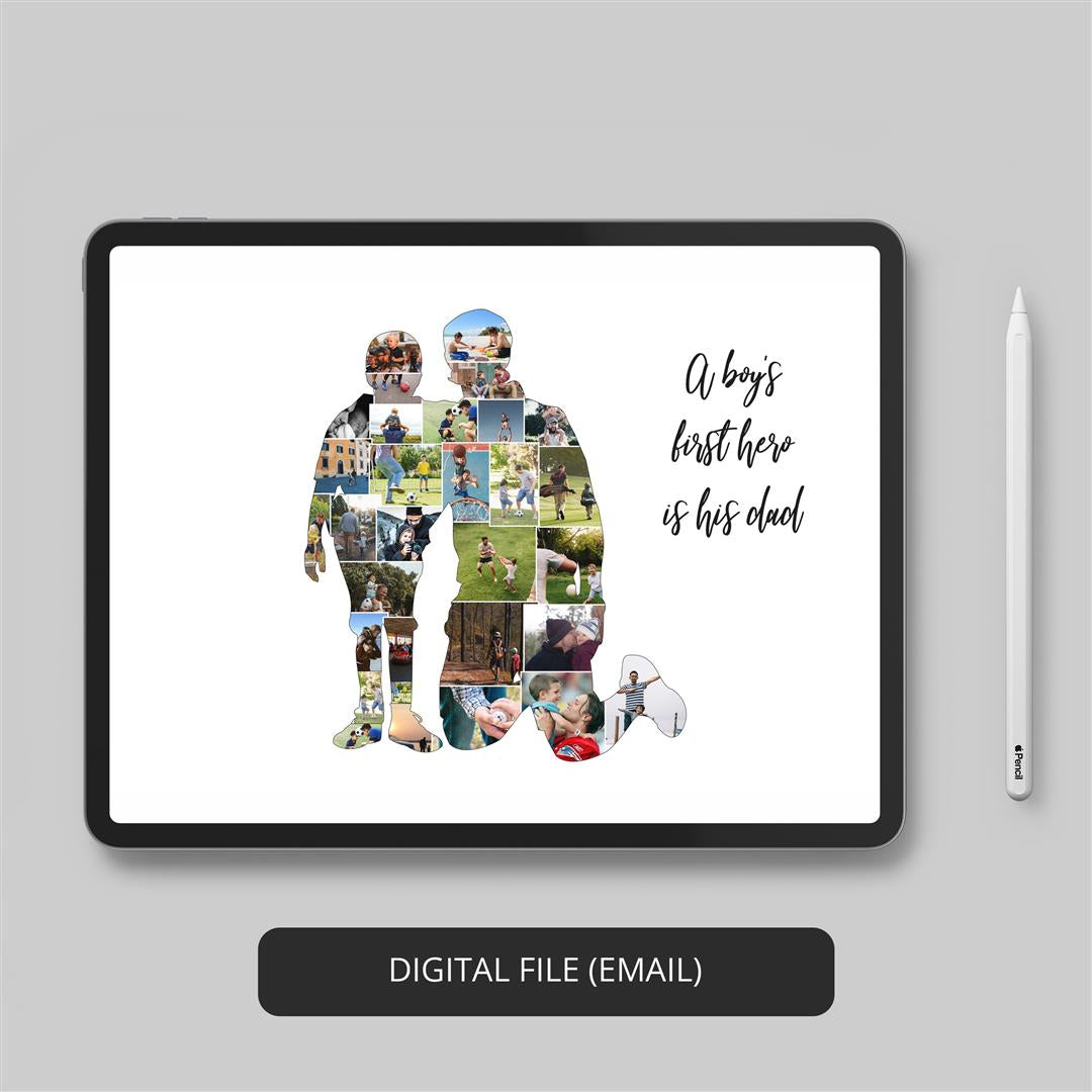 Gifts for Dad: Dad and son photo frame - Personalized photo collage