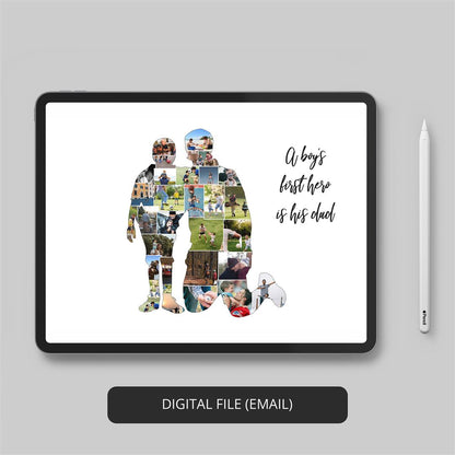 Gifts for Dad: Dad and son photo frame - Personalized photo collage
