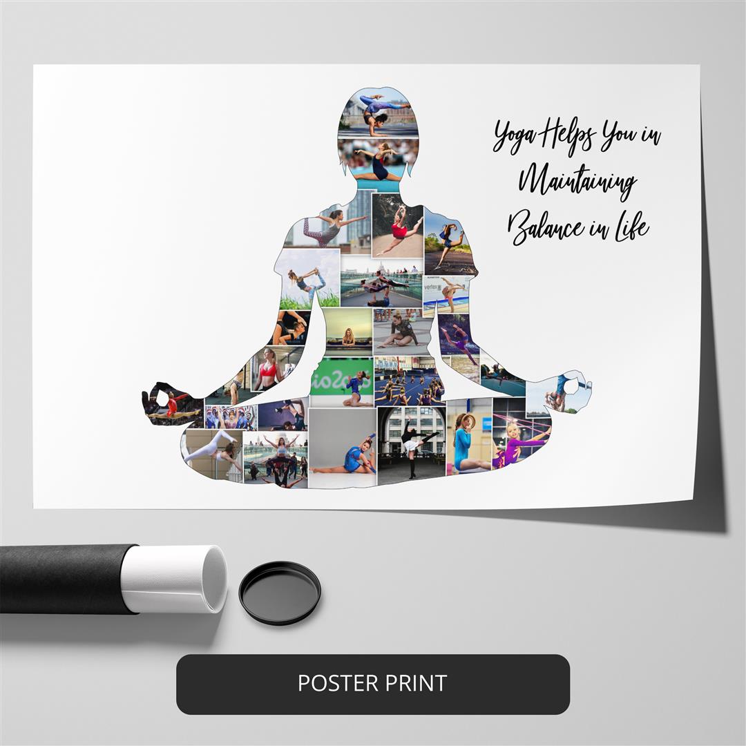 Gifts for yoga lovers: Customized photo collage with a yoga theme