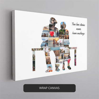 Romantic couple wall art: Customized photo collage for a loving couple