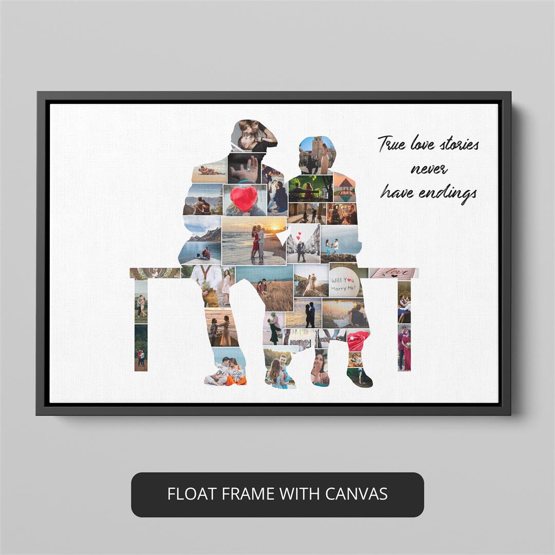 Cute couple gifts: Custom photo collage for a memorable present