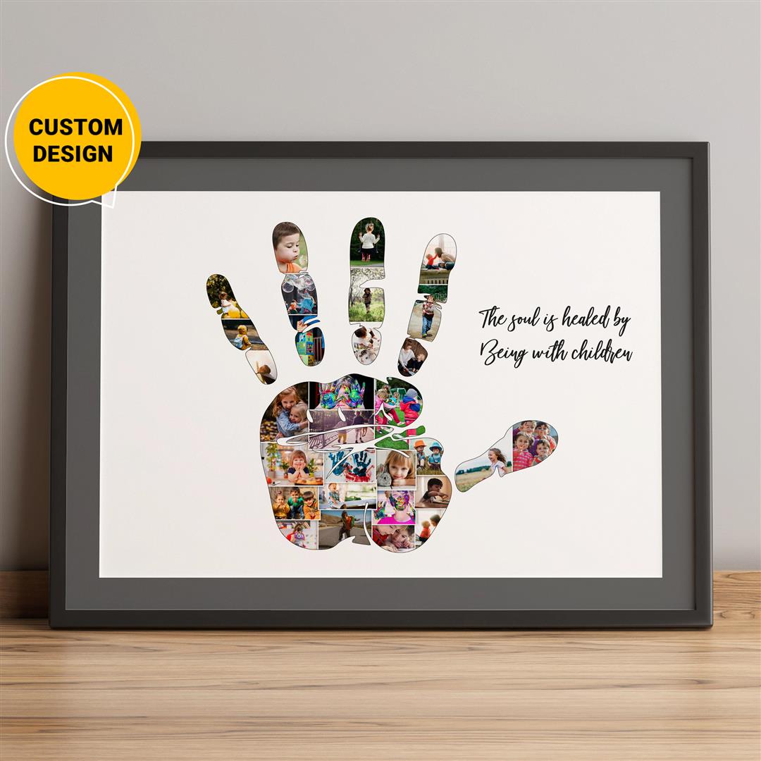 Adorable kids room wall décor - Hand artwork photo collage