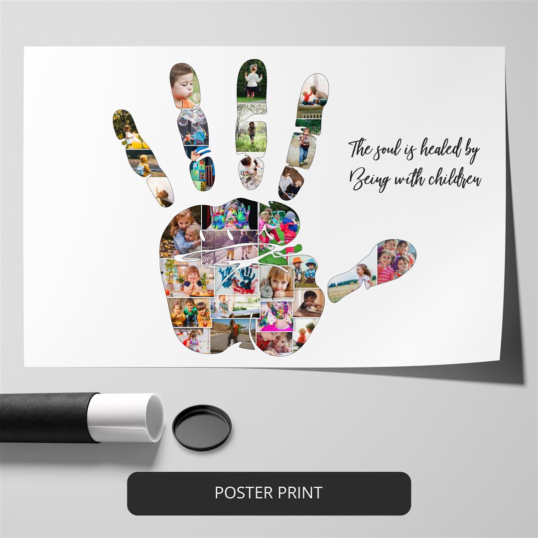 Unique baby boy gifts - Personalized hand artwork photo collage