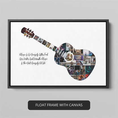 Guitar Wall Art: Transform Their Space with a Stunning Guitar Shaped Photo Collage