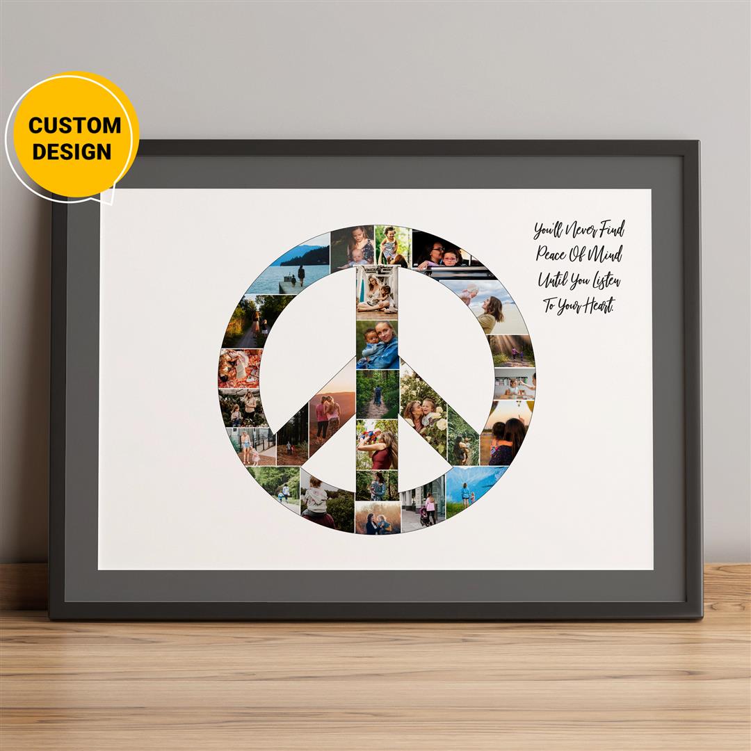 Personalized Peace Sign Collage: Unique Peace Sign Gifts and Décor