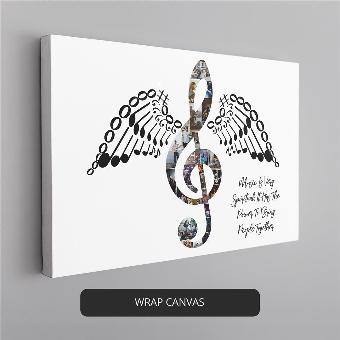 Unique g clef themed photo collage perfect for music teacher gifts