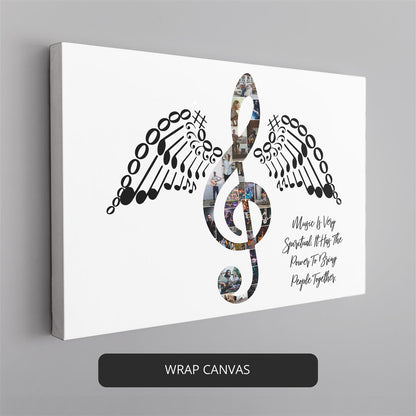Unique g clef themed photo collage perfect for music teacher gifts