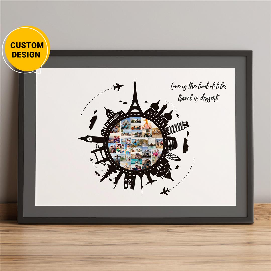 Personalized Travel Photo Wall Art - Ideal Gift for Travelers