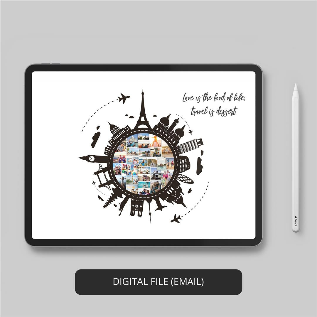 Top Gift for a Traveler - Custom Travel Artwork Collage