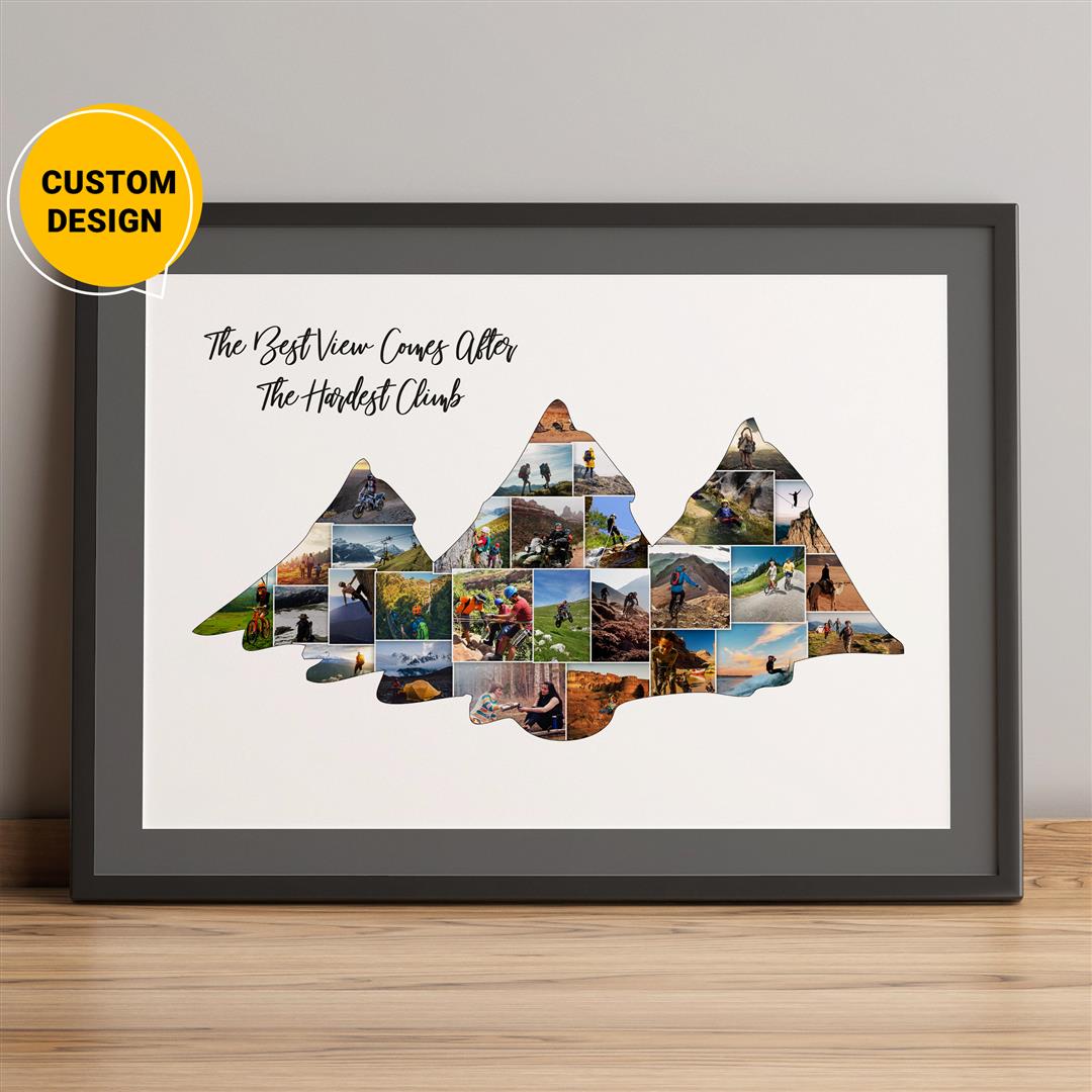 Custom Mountain Canvas Wall Art - Personalized Photo Collage