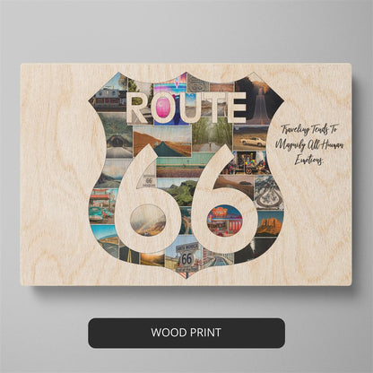 Celebrate the Route 66 Marathon: Personalized Collage Photo Frame