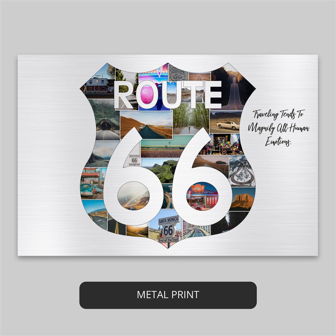 Unique Route 66 Gifts: Custom Collage Photo Frame for Marathon Memories