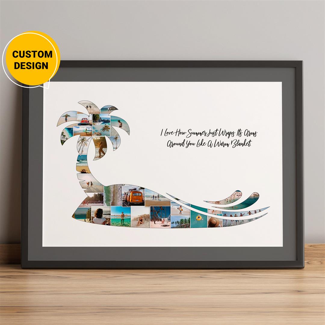 Stunning Beach Theme Gifts: Personalized Photo Collage