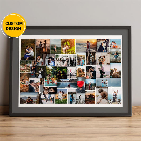 Customizable Anniversary Gift: Personalized Photo Collage for Him and Her