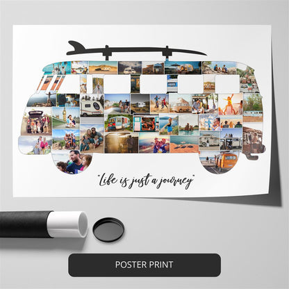 Unique caravan gifts for him: Personalized photo collage