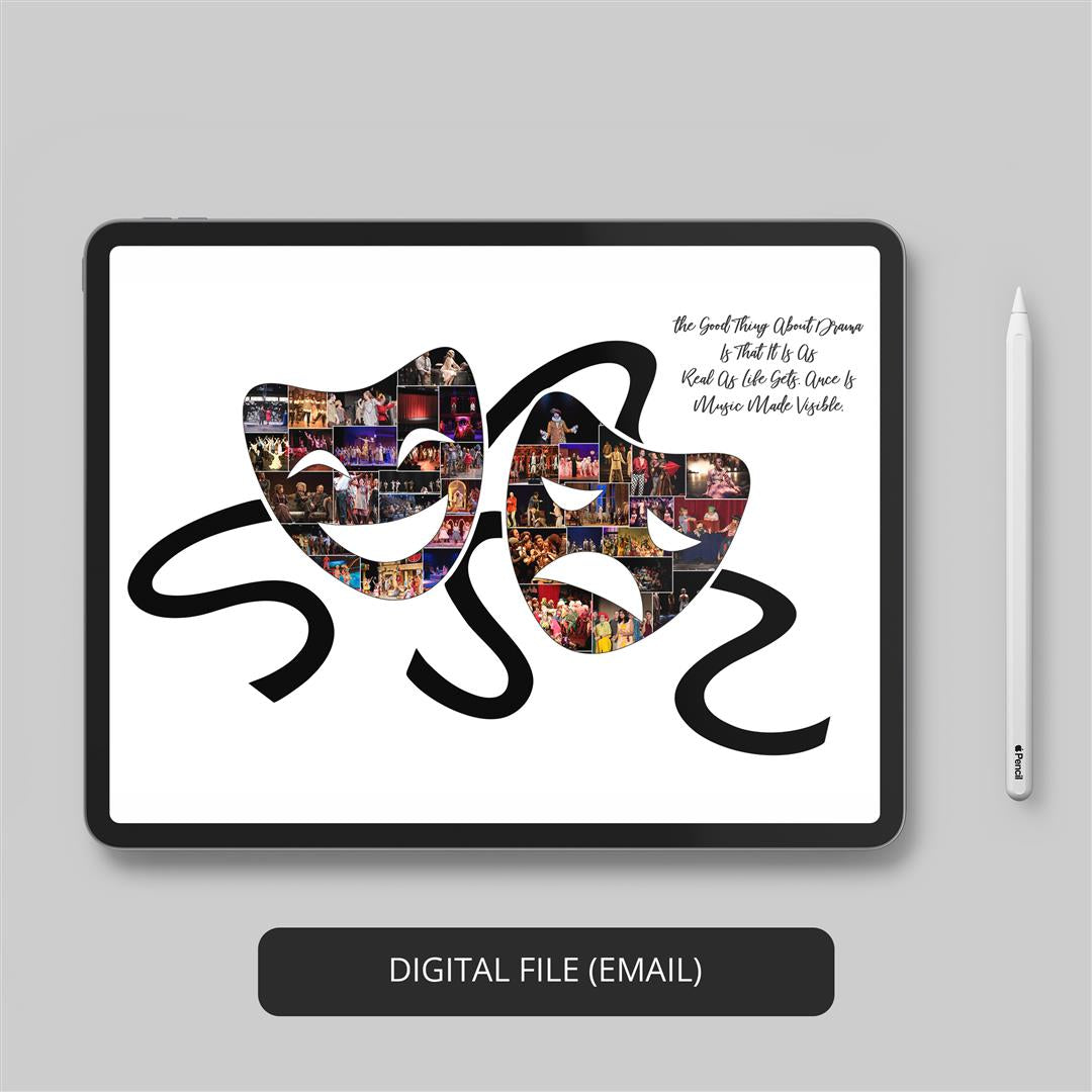 Creative face mask gift: Personalized artwork in a stunning photo collage frame