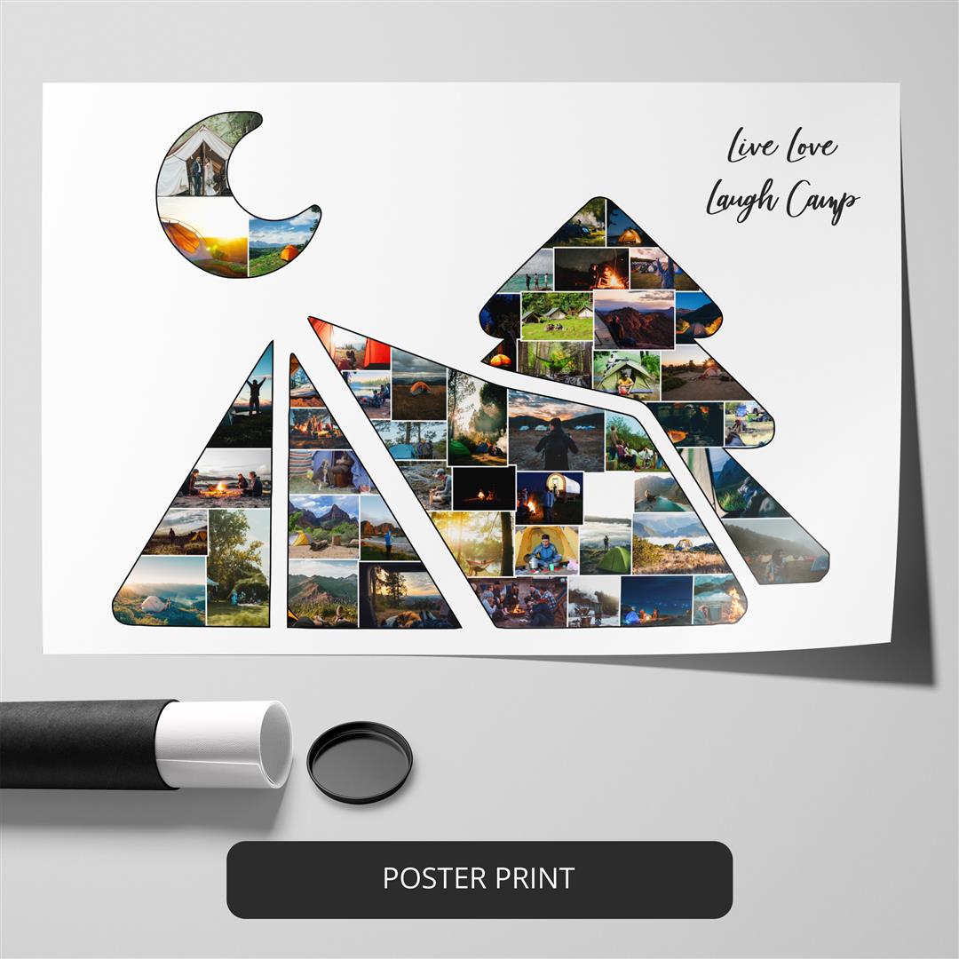 Camping gifts for men: Capture memories with a personalized photo collage