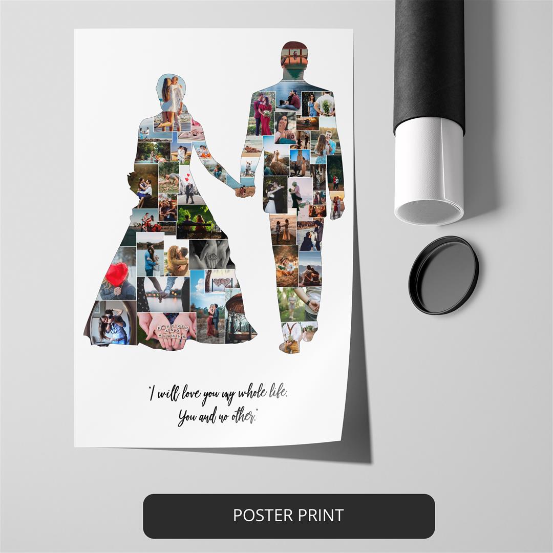 Unique 5 Year Anniversary Gift - Personalized Photo Collage