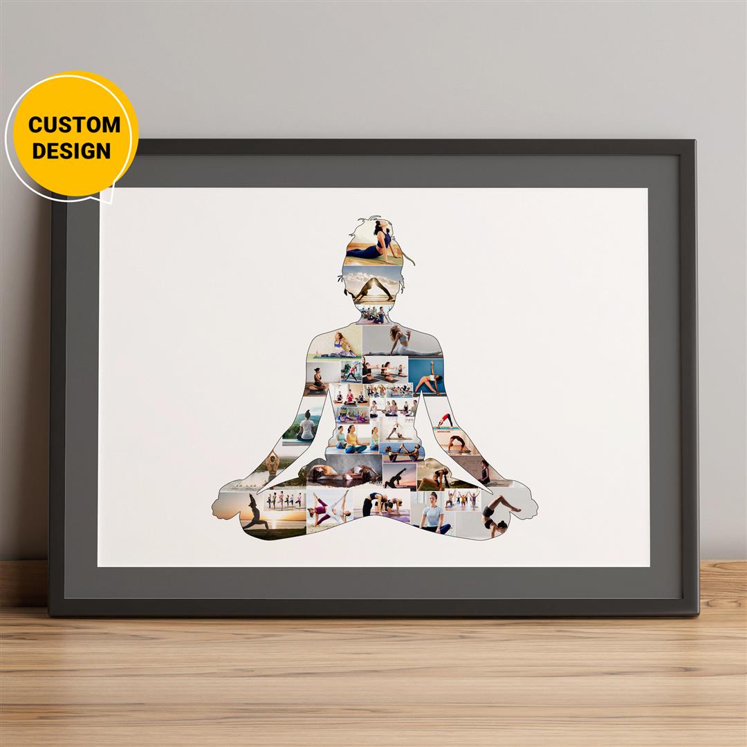 Personalized Photo Collage - Unique Yoga Gifts for Her - Yoga Wall Art