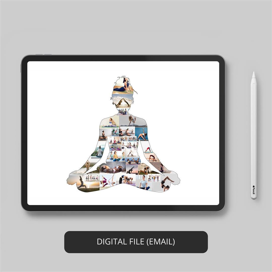 Customized Yoga Photo Collage - Best Yoga Gifts for Her - Yoga Wall Decor