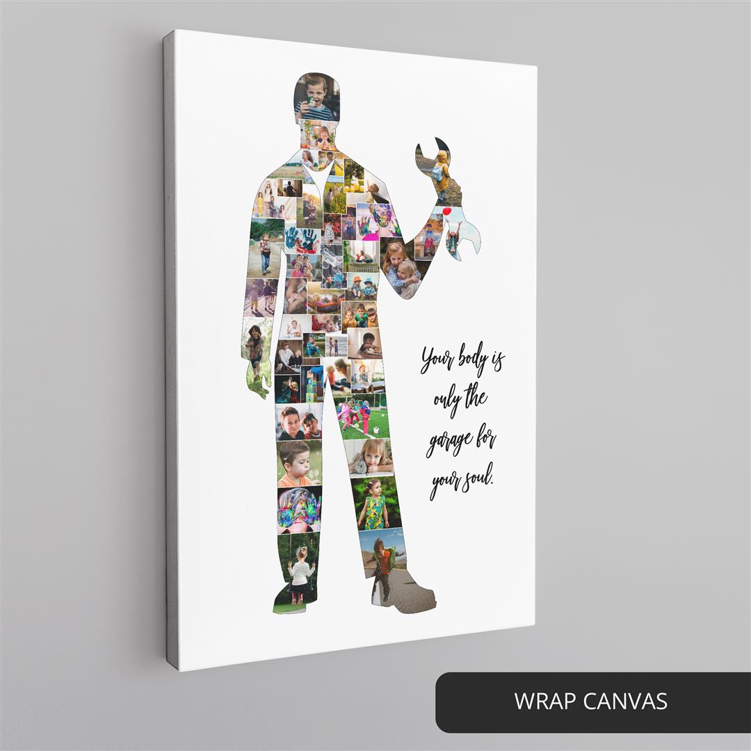 Best Gifts for Mechanics - Personalized Photo Collage with Mechanical Artwork