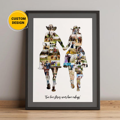 Personalized horse-themed photo collage - Ideal gift for horse lovers and riders