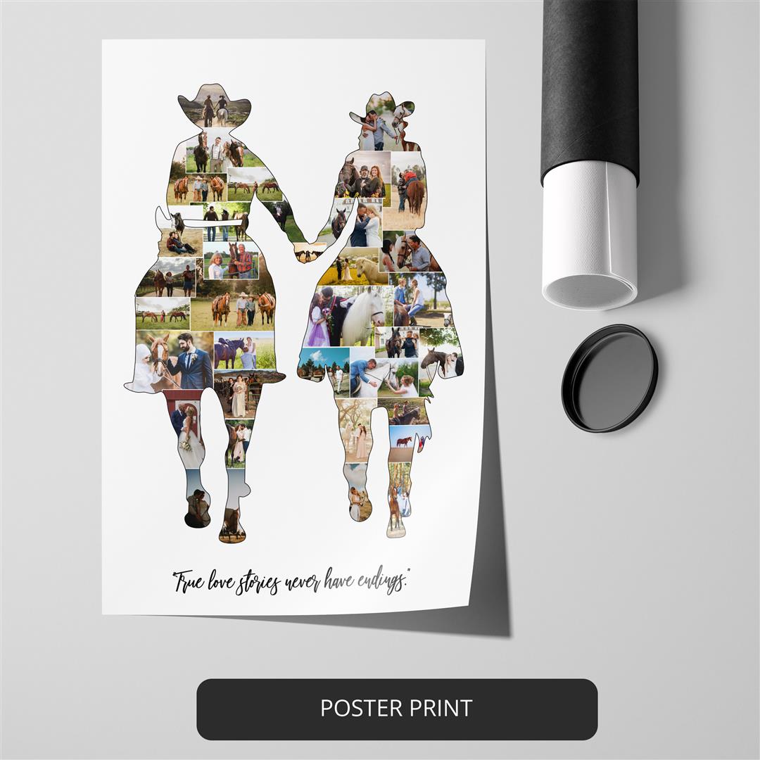 Unique horse-themed personalized photo collage - Perfect for horse lovers and riders