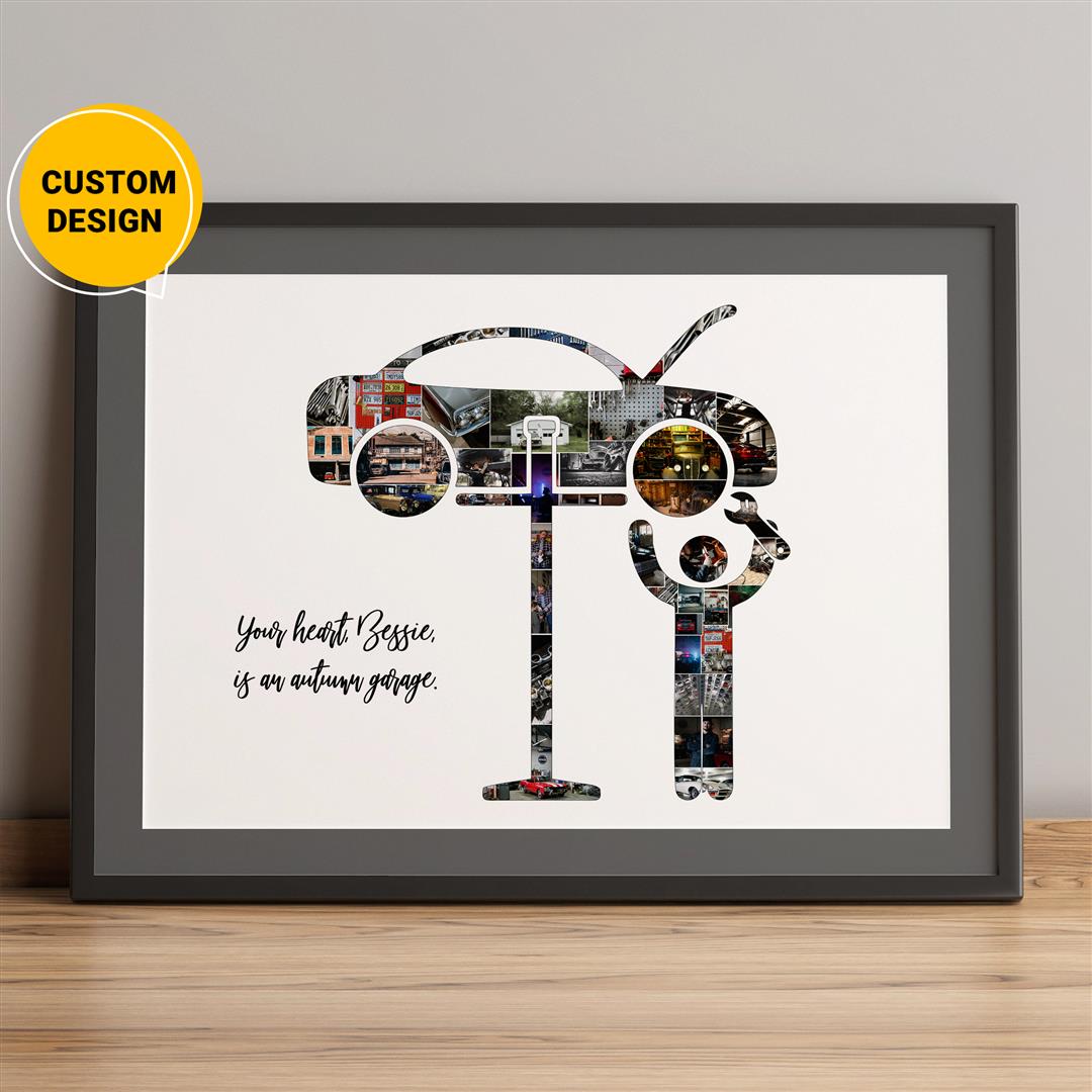 Personalized Photo Collage: Unique Gifts for Car Mechanics and Mechanical Engineers