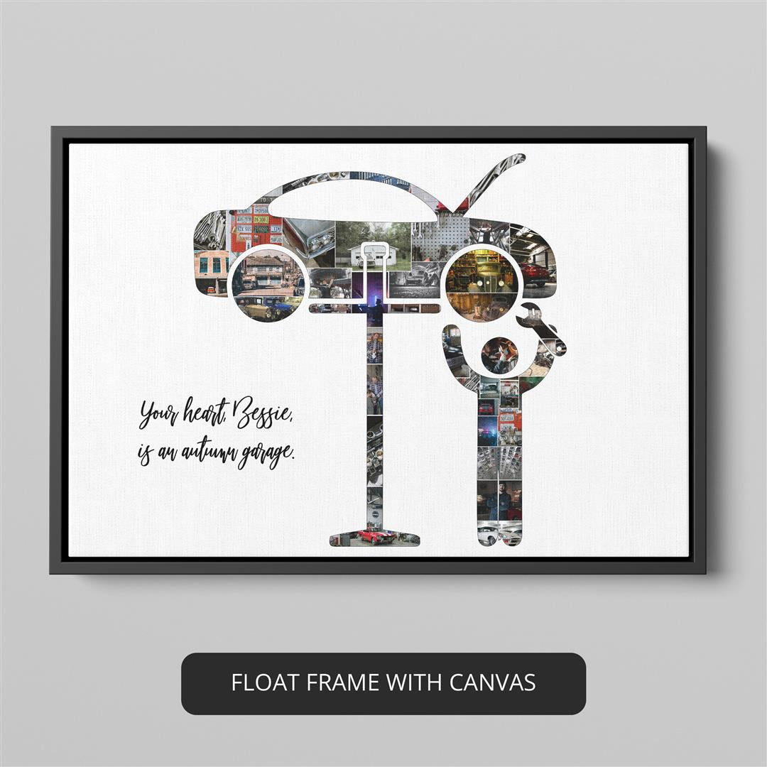 Mechanic Wall Art: Customized Photo Collage for Car Lovers