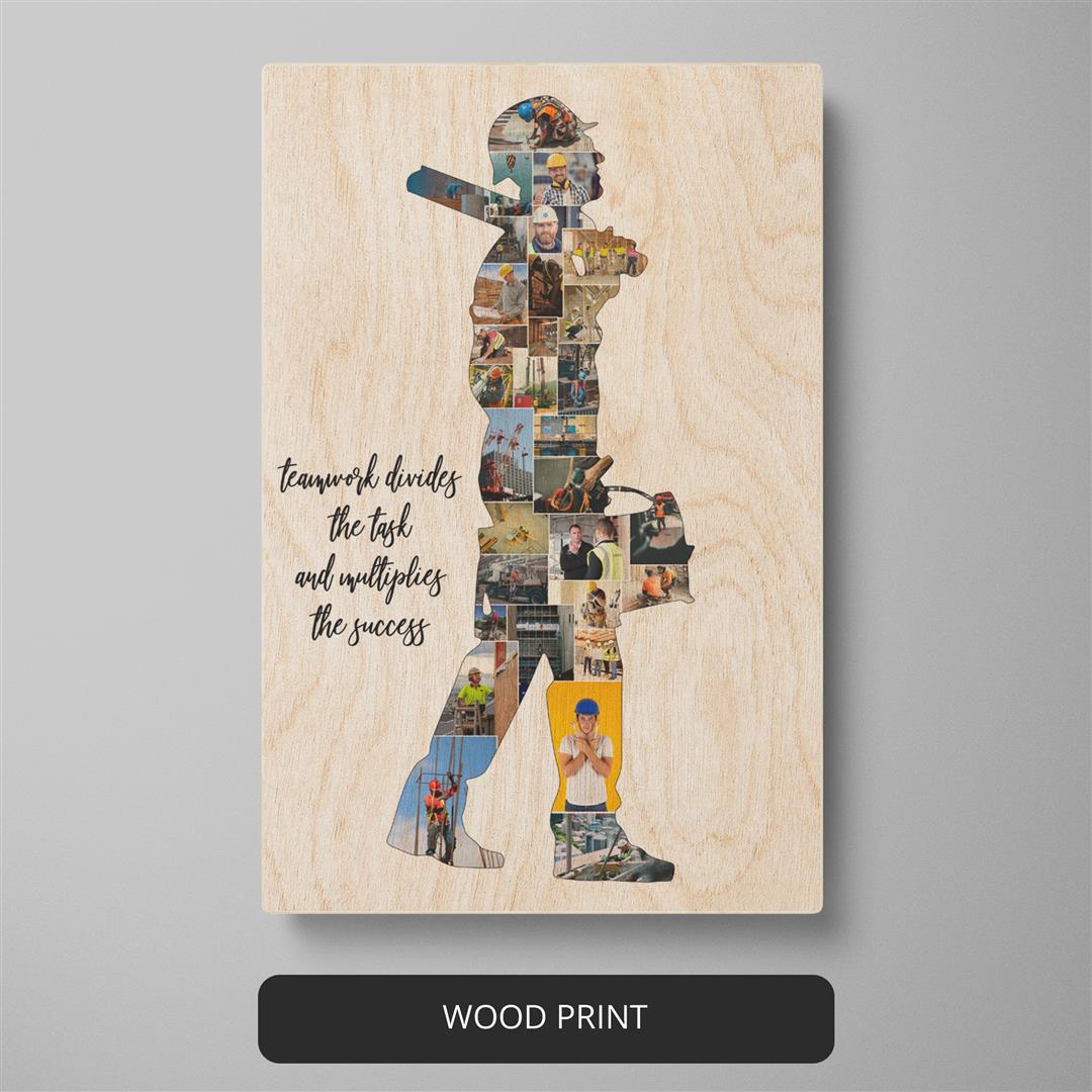 Gift ideas for carpenters - Handcrafted photo collage for woodworking lovers