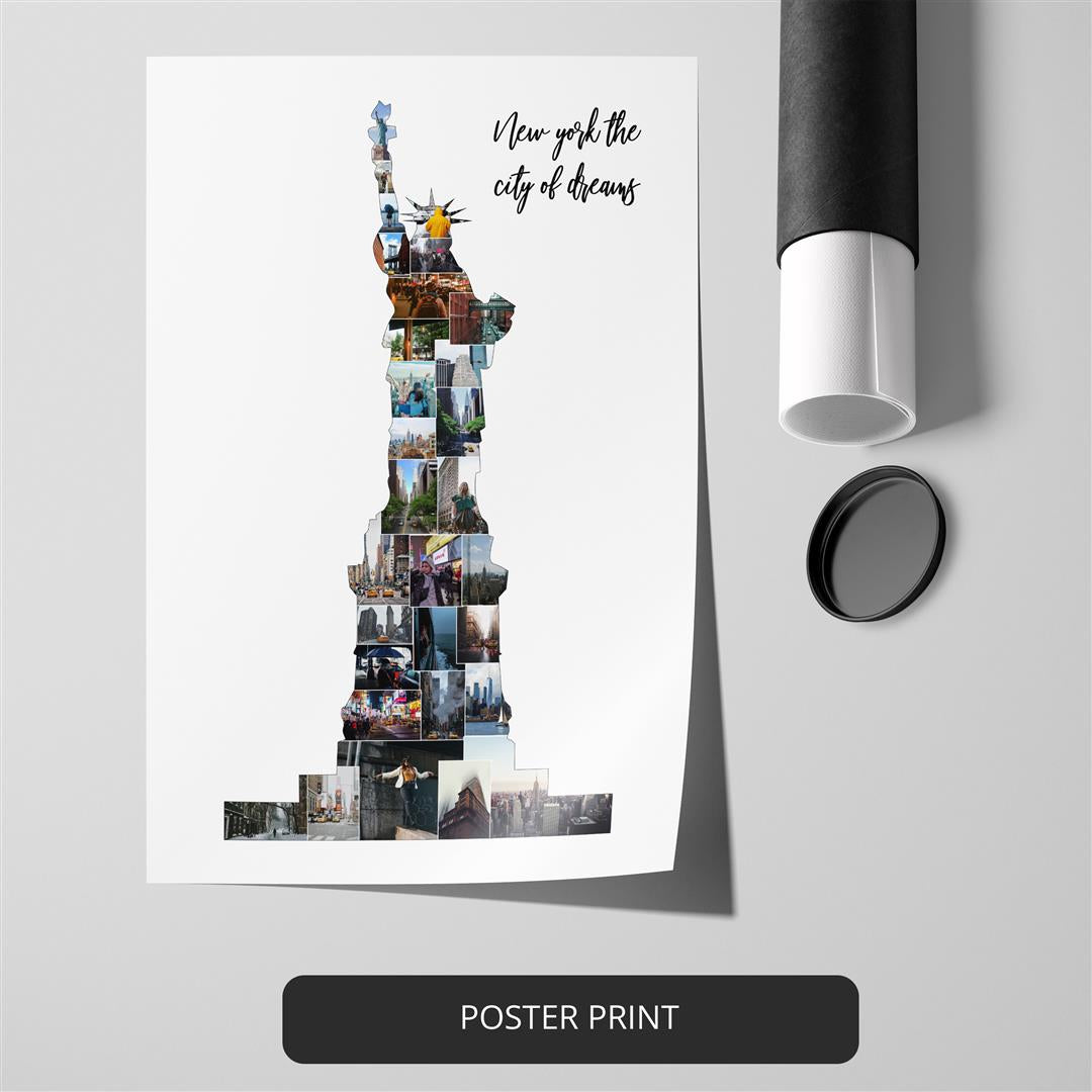 Statue of Liberty Gifted: Customized Photo Collage - Stunning Wall Decor