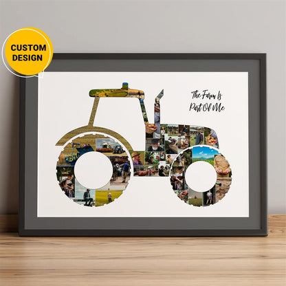 Personalized Photo Collage: Unique Tractor Gifts for Dad and Grandpa