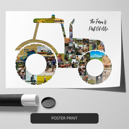 Tractor Themed Gifts: Customized Photo Collage for Farmers and Tractor Enthusiasts