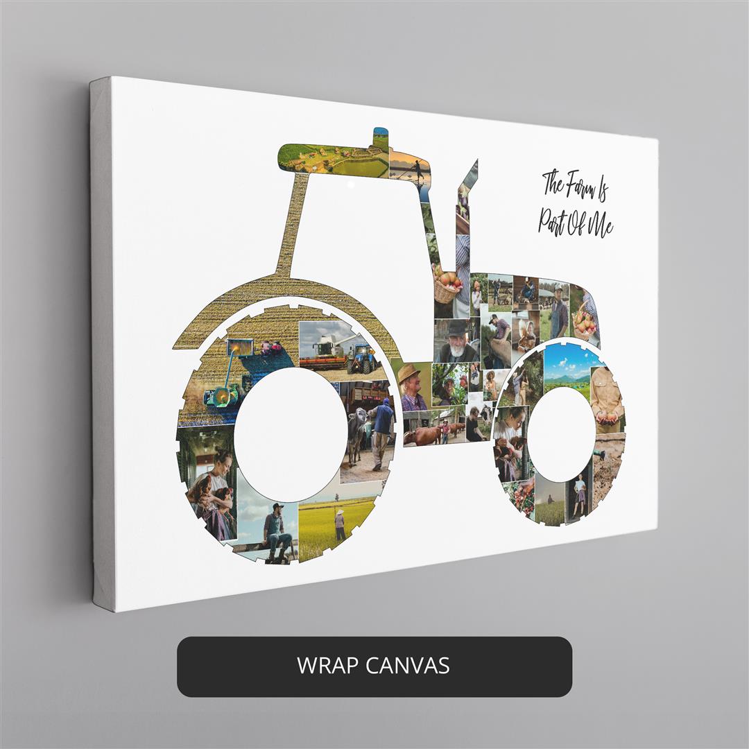 Memorable Tractor Gift Ideas: Personalized Photo Collage for Remembrance