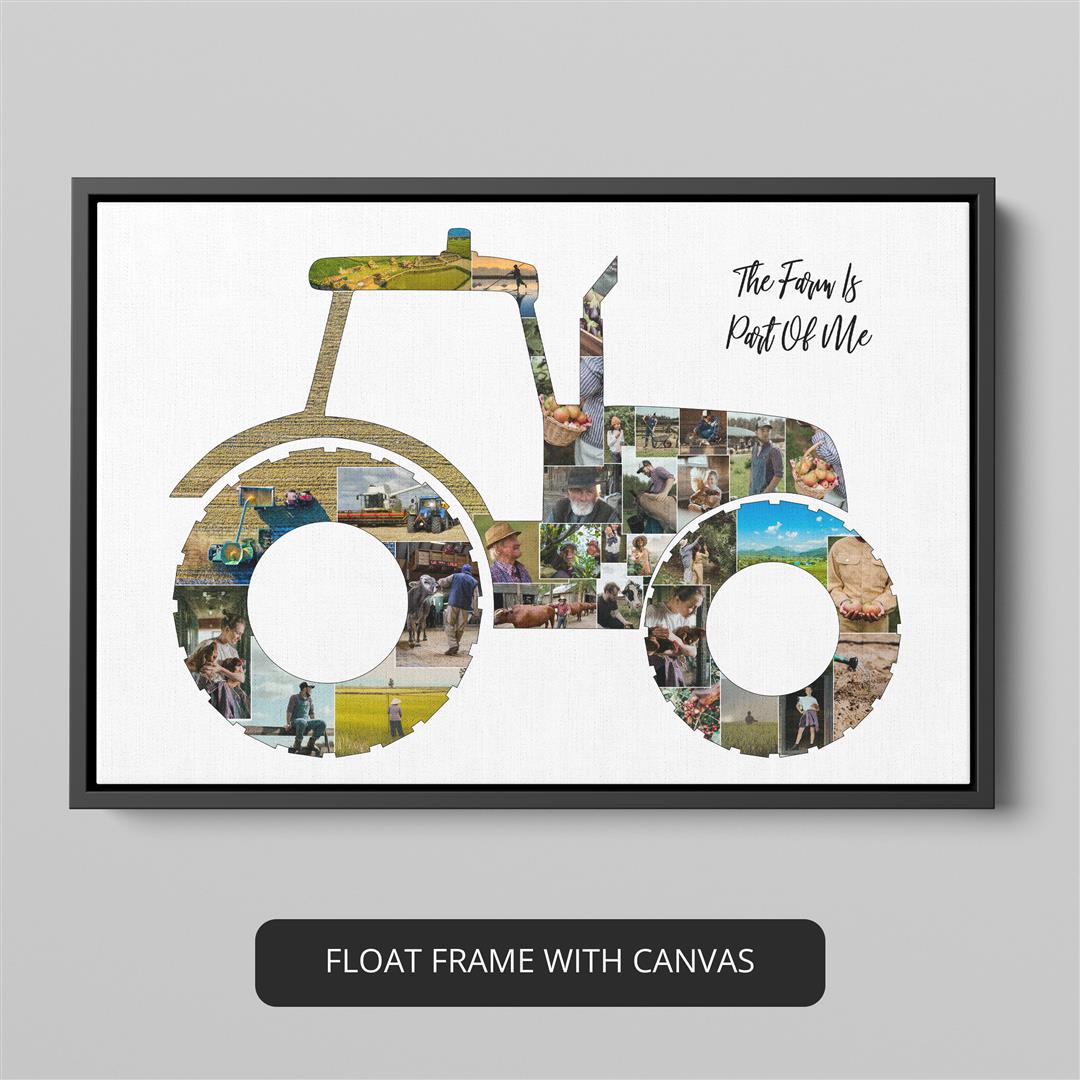 Gifts for Farmer Dad: Custom Photo Collage Featuring Tractor Memories
