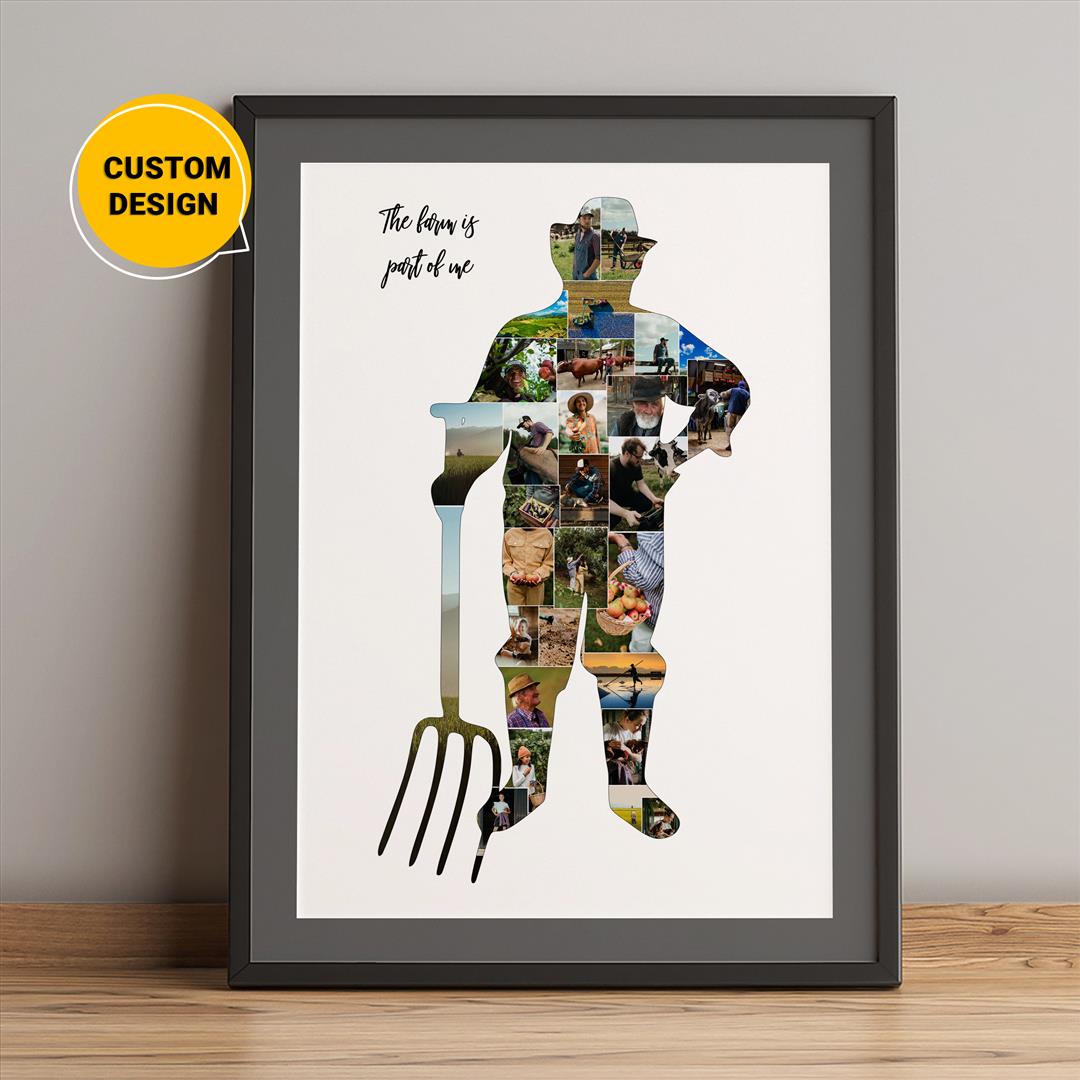 Personalized Photo Collage: Unique Gift for Farmer - Farm Gifts