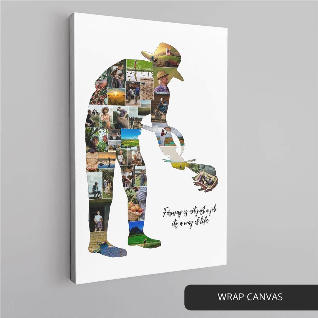 Gifts for Farmer Dad - Personalized Farm-Themed Photo Collage