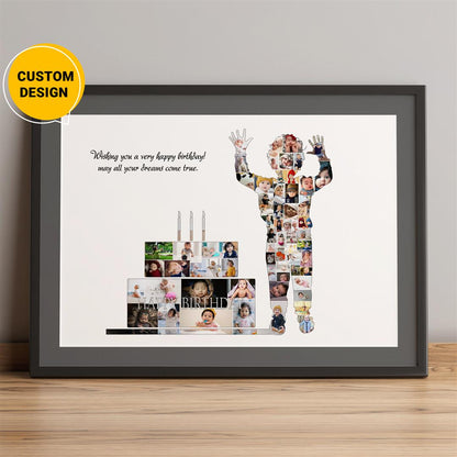 Personalized Photo Collage - First Birthday Gift Ideas for Boy - Unique Birthday Decor
