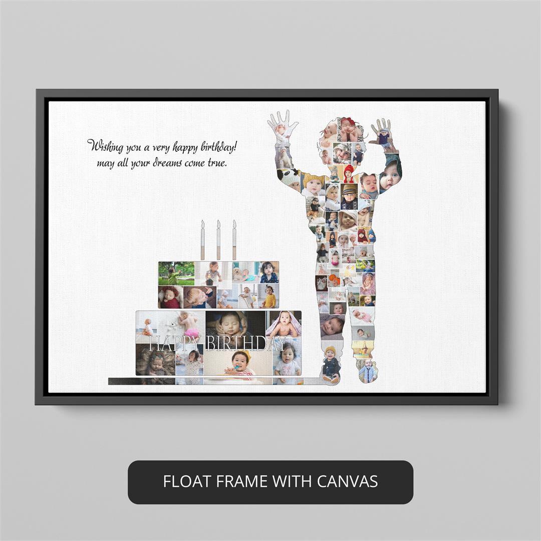 Unique Gifts for First Birthday Boy - Personalized Photo Collage - Birthday Decor Ideas