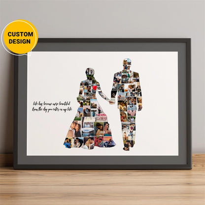 Engagement Gifts for Couple: Personalized Photo Collage