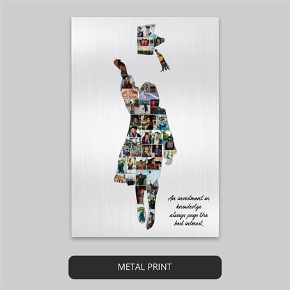 Gift for PhD Graduate: Personalized Photo Collage Wall Art