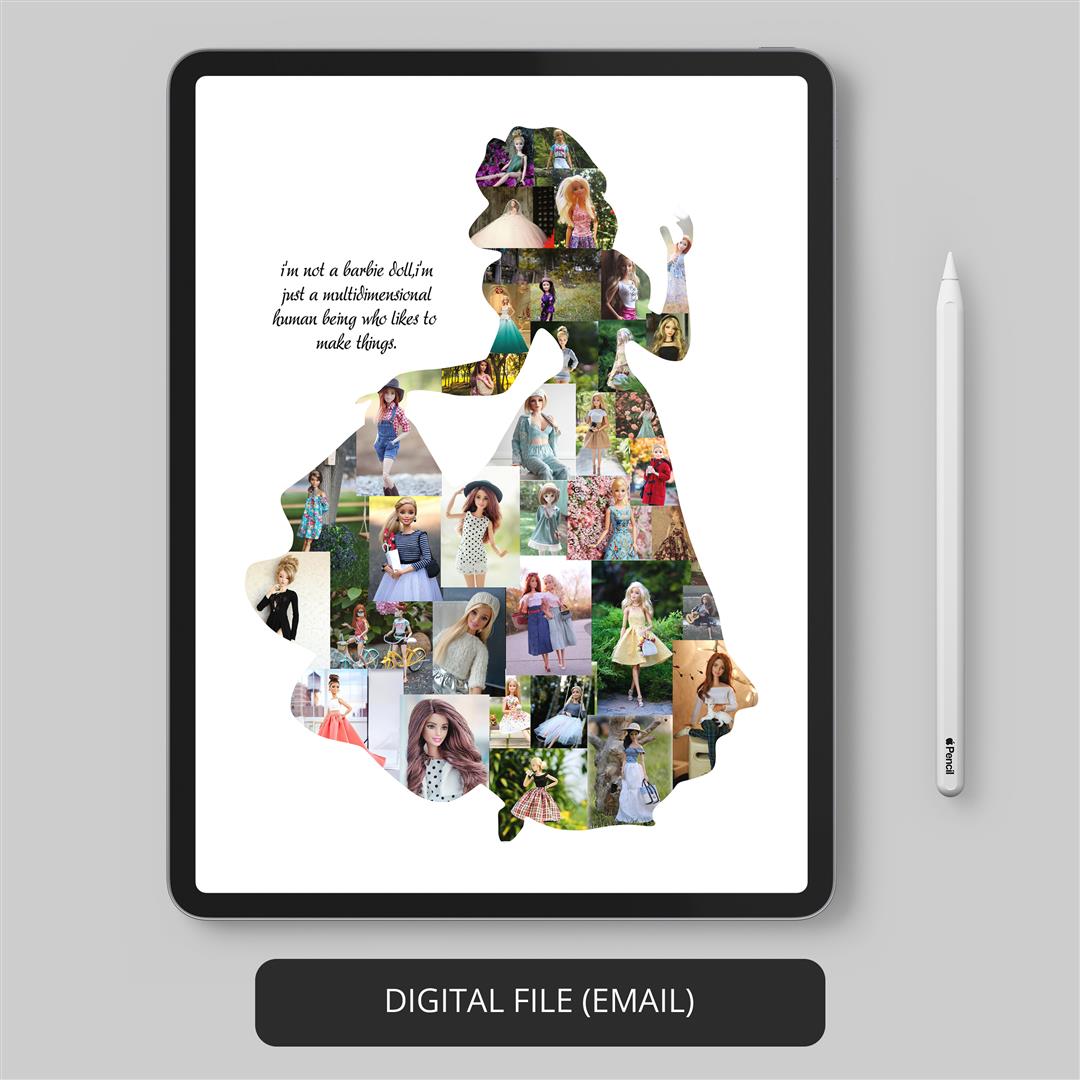 Gifts for Her - Barbie Inspired Custom Photo Collage for All Occasions