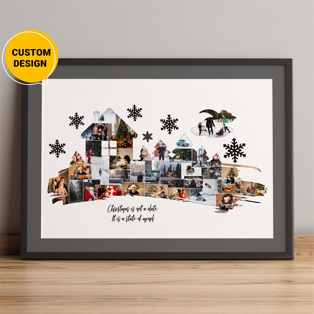Christmas Wall Art: Personalized Photo Collage for Festive Home Decor