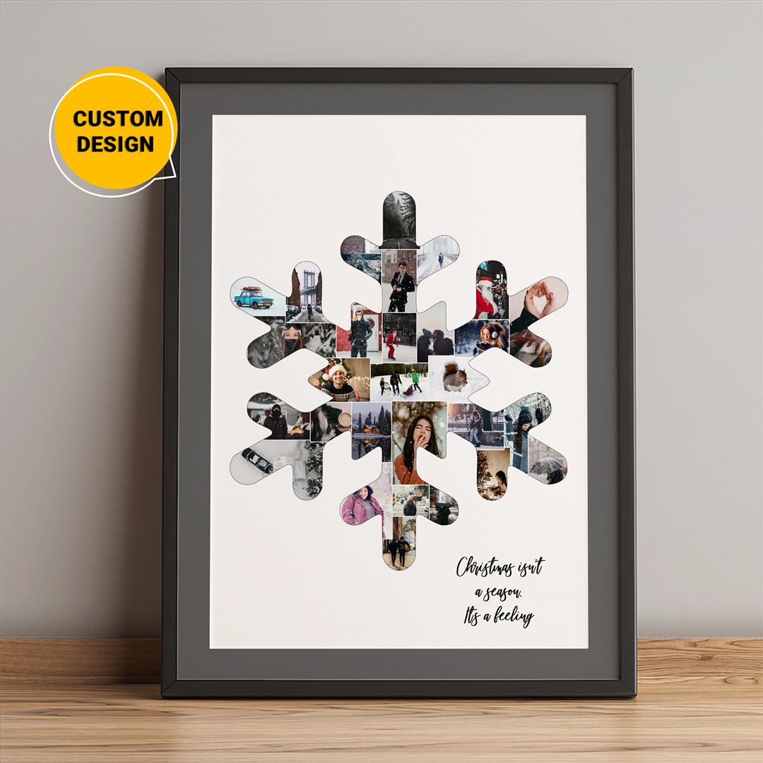 Christmas Wall Decor: Personalized Photo Collage for Festive Home Ambiance