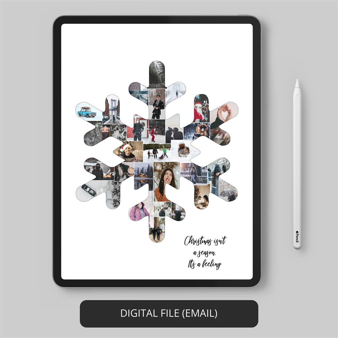 Girlfriend Christmas Gifts: Romantic Custom Photo Collage for Your Beloved