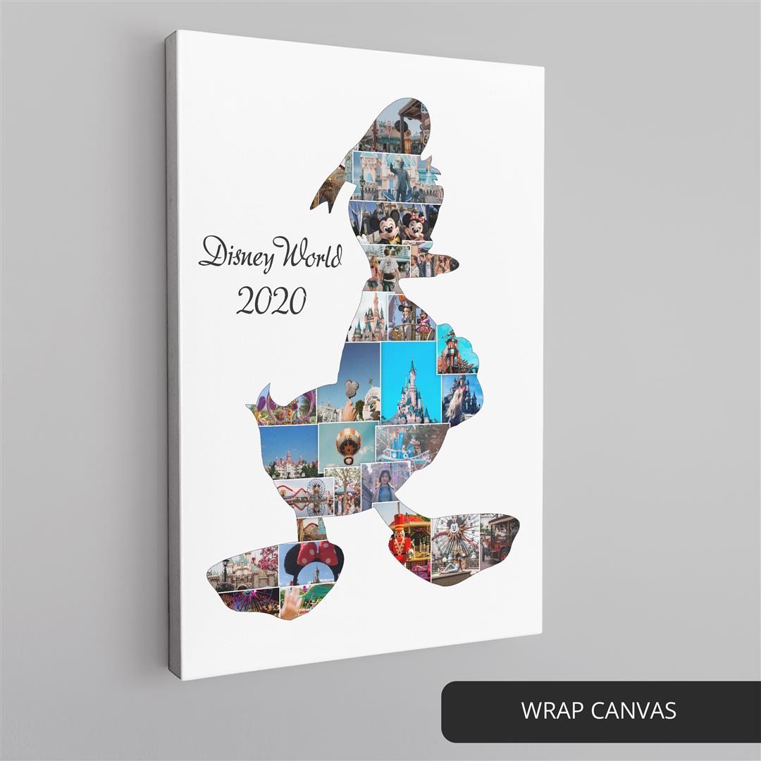 Donald Duck-themed photo frame collage - Ideal gift for a Disney enthusiast