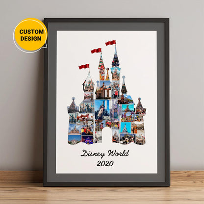 Personalized Disney World Gifts - Custom Disney Castle Photo Collage