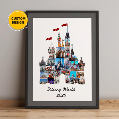 Personalized Disney World Gifts - Custom Disney Castle Photo Collage