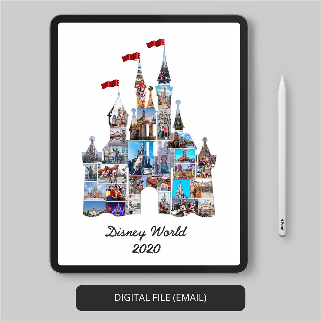 Disney Castle Canvas Wall Art - Custom Photo Collage of Disney World